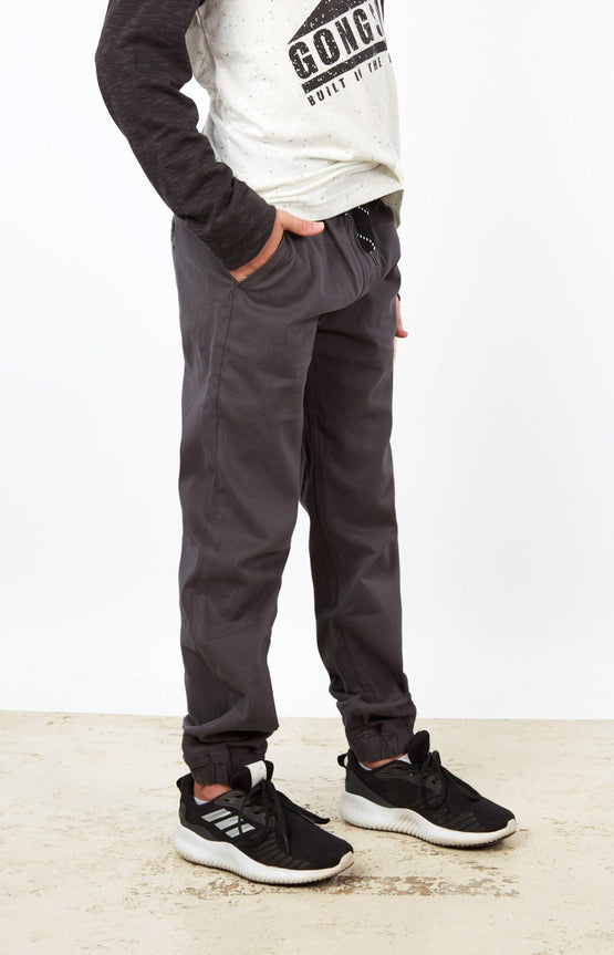 Dark Grey Jogger Chinos JR