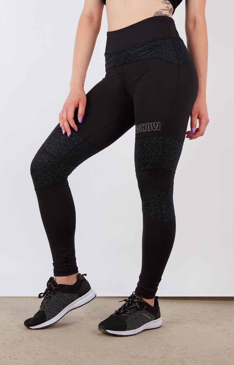 Women's Yoga Pant Black Reflective Print GONGSHOW Hockey Pants