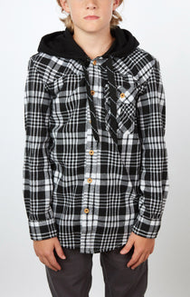 Plaid For The Lad Black/White JR