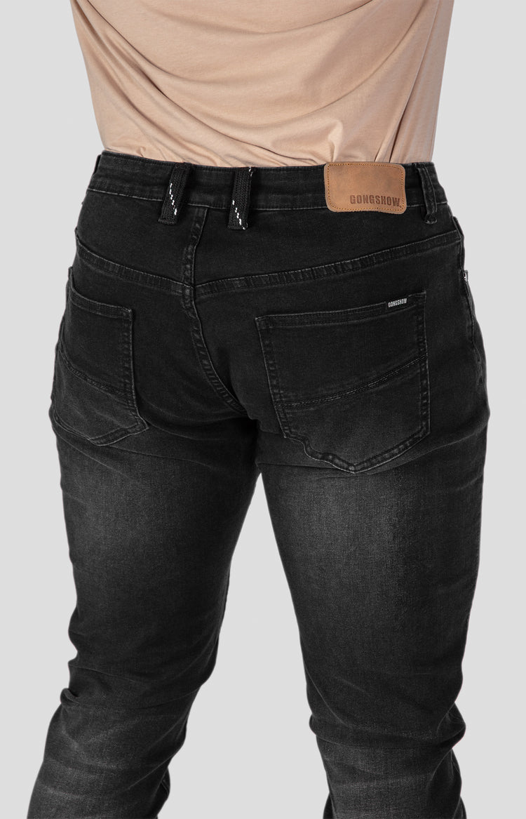 Hockey Legs Black Wash - Slim Stretch Men's Jeans with COOLMAX