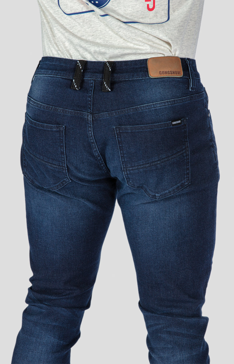 Men Blue Tencel Side Pocket Pants