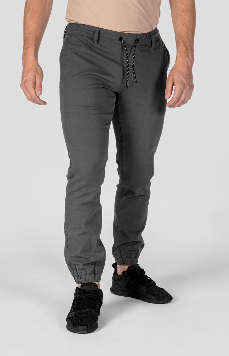 Grey Tapered Jogger Chinos Hockey Pants with Cuffs – GONGSHOW Canada